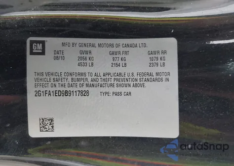 2011 Chevrolet Camaro 2Ls from USA, damaged, VIN 2G1FA1ED9B9117828